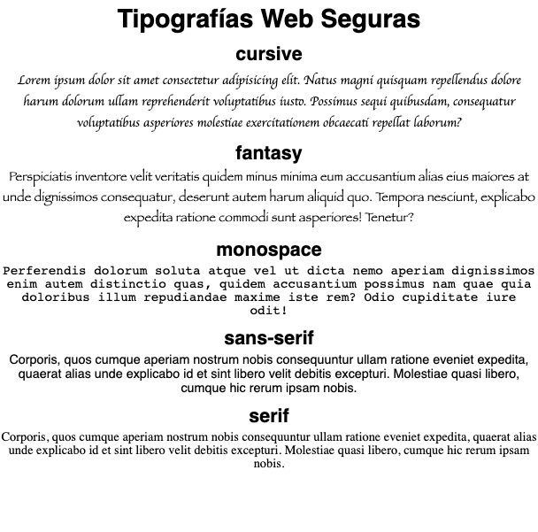 Tipografías Web Seguras