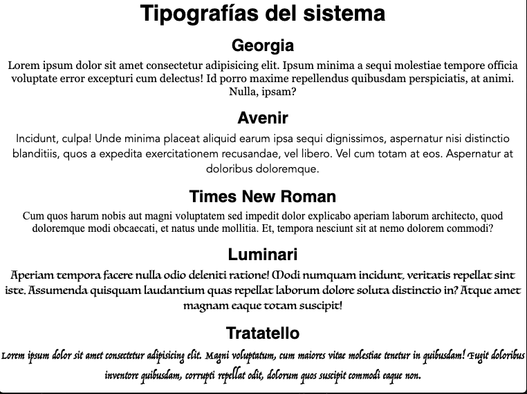 Tipografias Sistema
